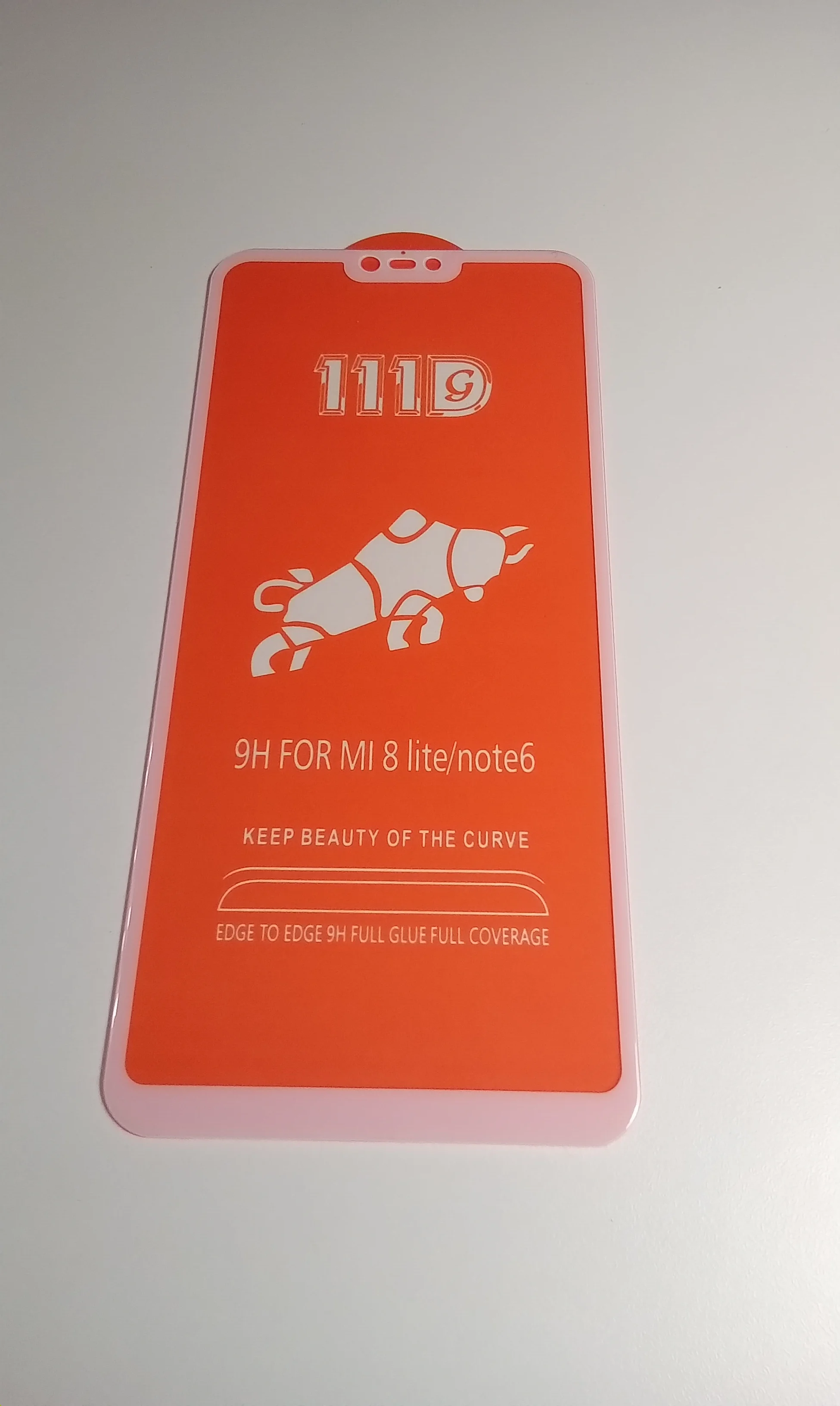 Белый защитное стекло Xiaomi MI 8 Lite, Redmi Note 6