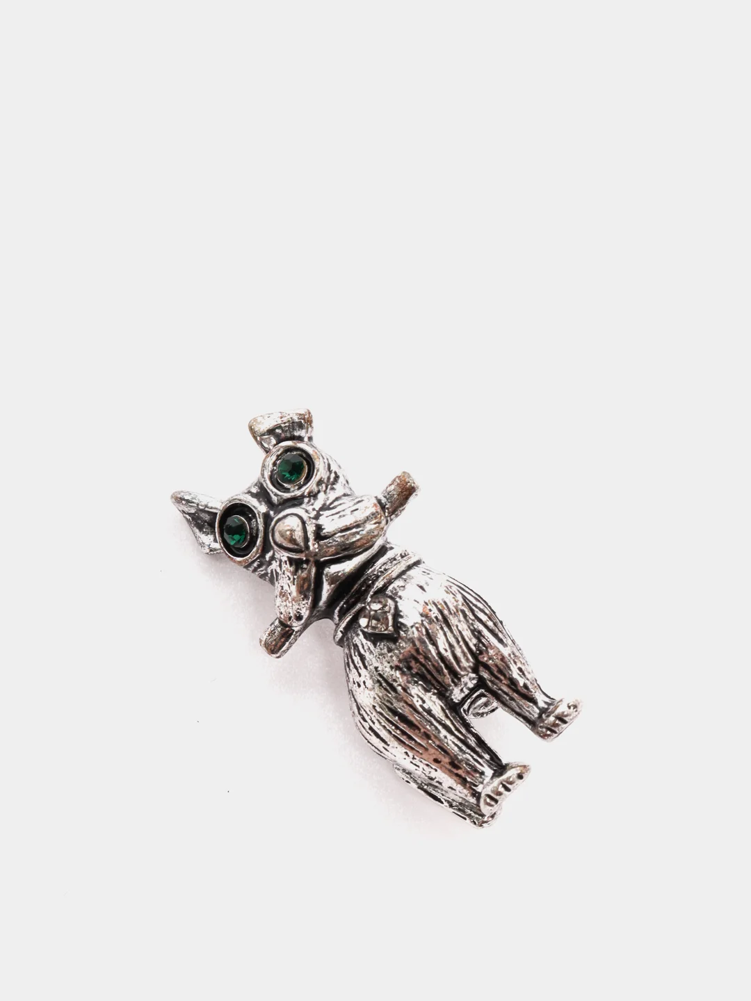Серебряный мини брошь "Собака с косточкой", 2,5 х 1 см
