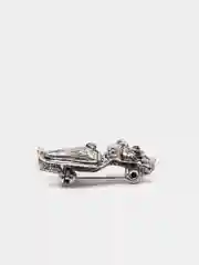 Серебряный мини брошь "Собака с косточкой", 2,5 х 1 см