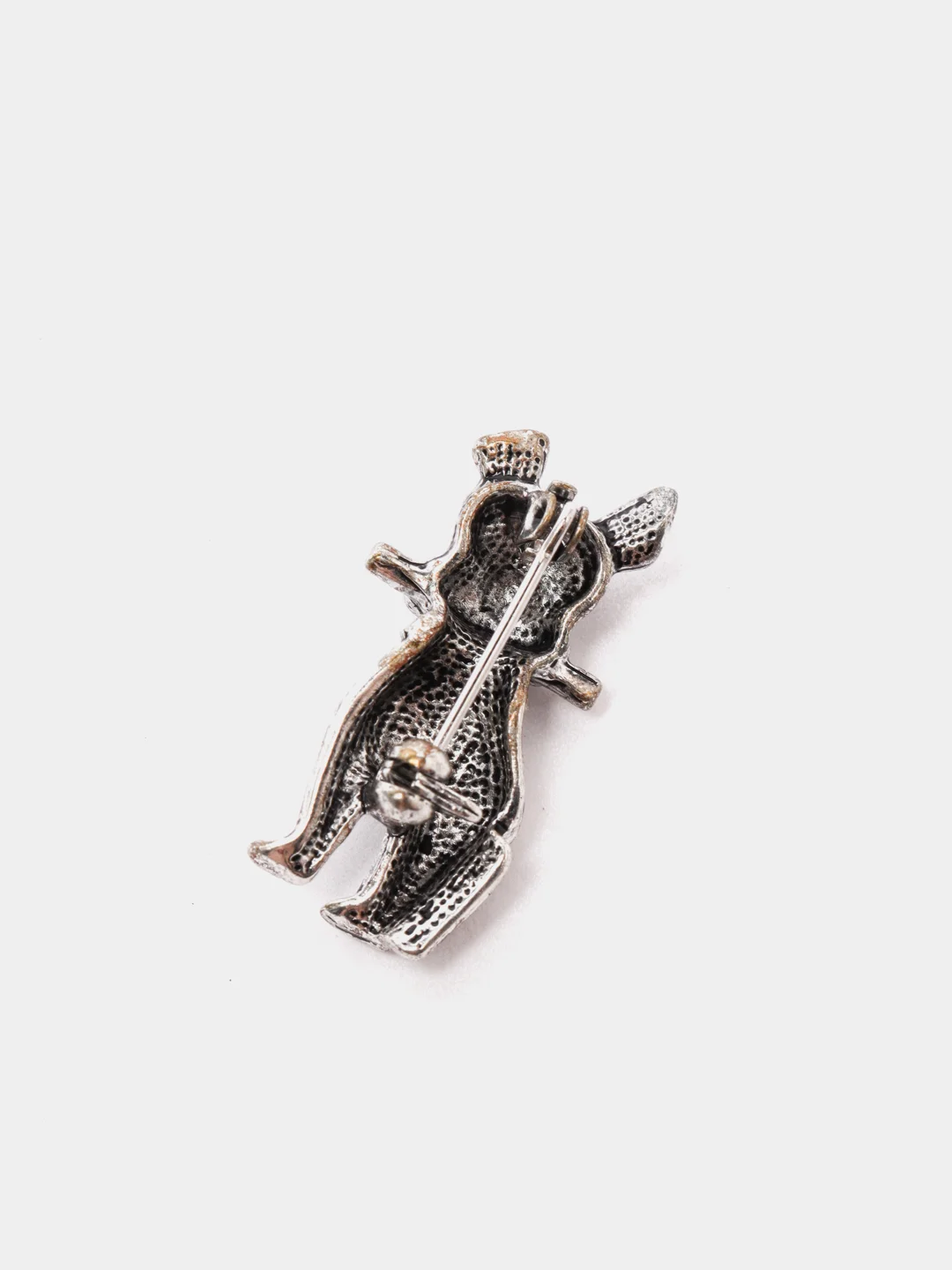 Серебряный мини брошь "Собака с косточкой", 2,5 х 1 см