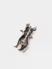 Серебряный мини брошь "Собака с косточкой", 2,5 х 1 см