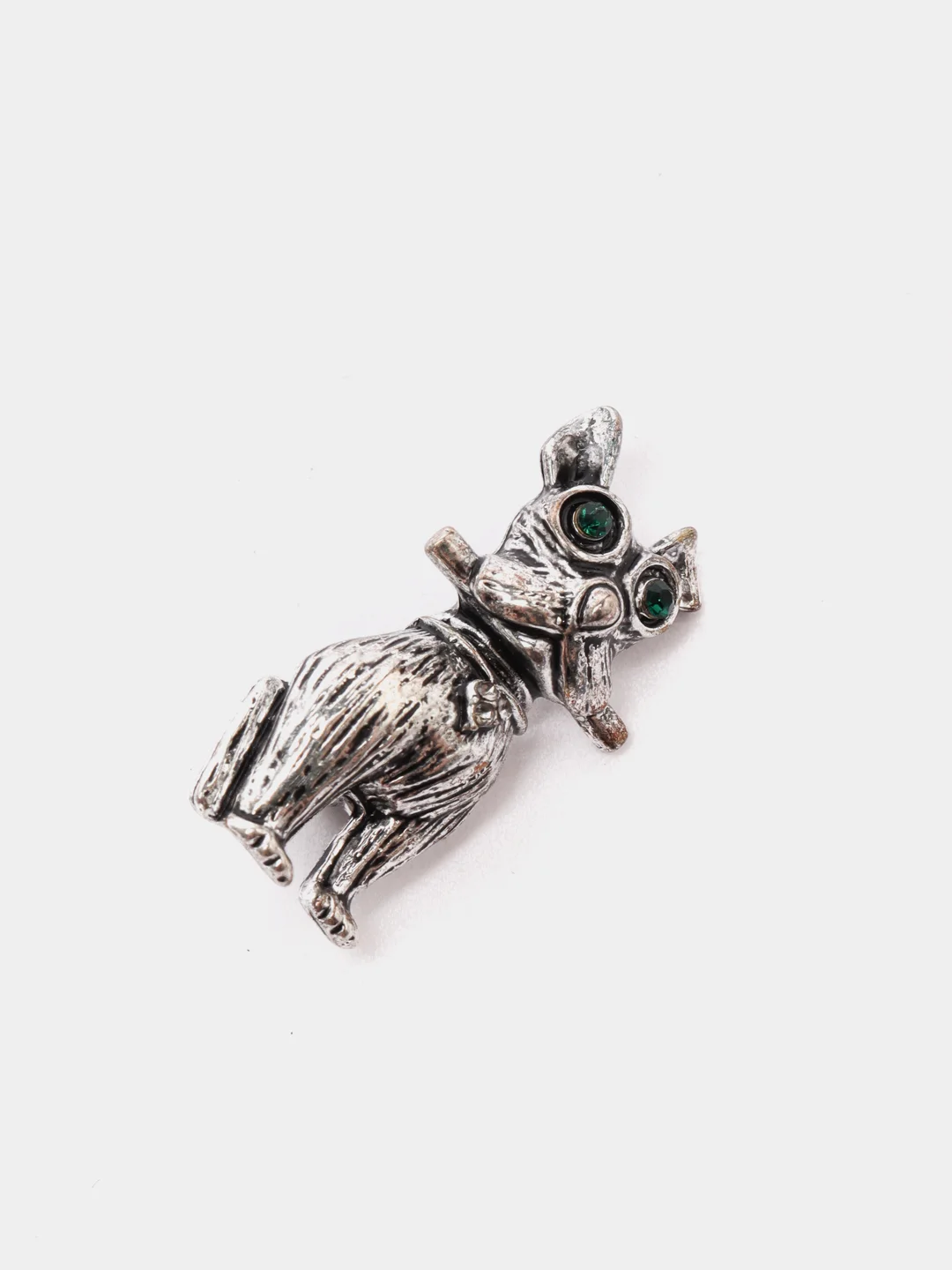 Серебряный мини брошь "Собака с косточкой", 2,5 х 1 см
