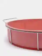 Розовый форма для выпечки круглая на подставке силикон, 24 x 5 см