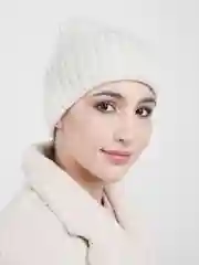 Молочный шапка бини / шапка женская /шапка с отворотом /на осень вязаная / с утеплителем / 9 цветов