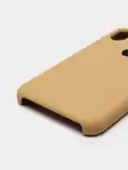 Бежевый чехол на iPhone XR, с бархатистым покрытием внутри