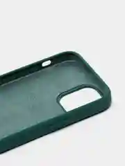 Зеленый чехол на iPhone 12, с бархатистым покрытием внутри