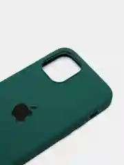 Зеленый чехол на iPhone 12, с бархатистым покрытием внутри