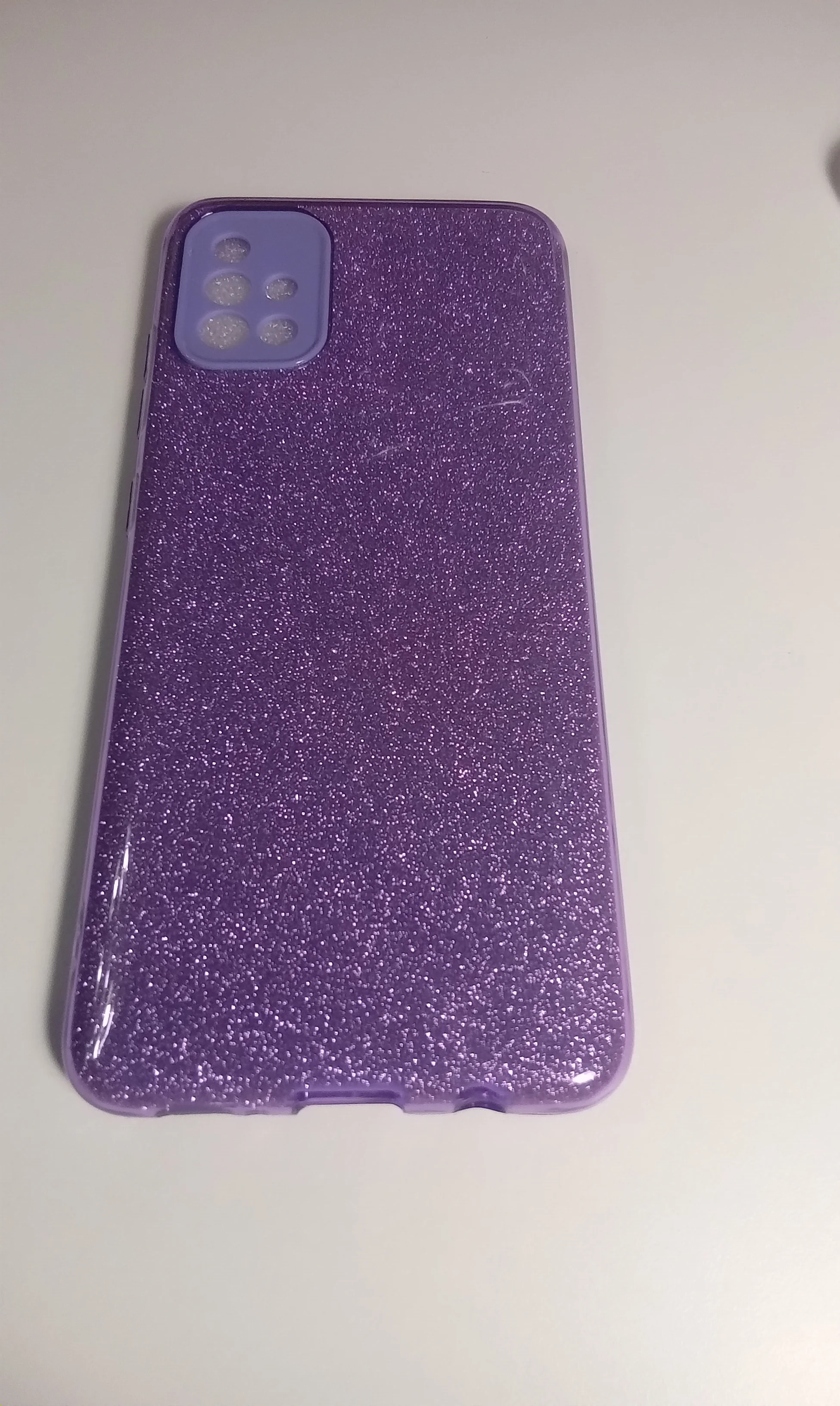 Фиолетовый чехол блестящий для Samsung A51