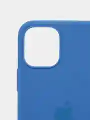 Синий чехол на iPhone 12, с бархатистым покрытием внутри