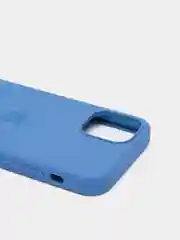 Синий чехол на iPhone 12, с бархатистым покрытием внутри