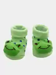 Зеленый носочки для новорожденных с игрушкой, детские нескользящие носки для малышей