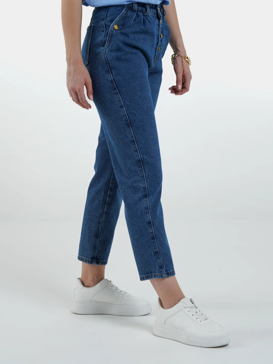 Джинсы женские МОМ с высокой посадкой Denim, джинсы бананы, палаццо