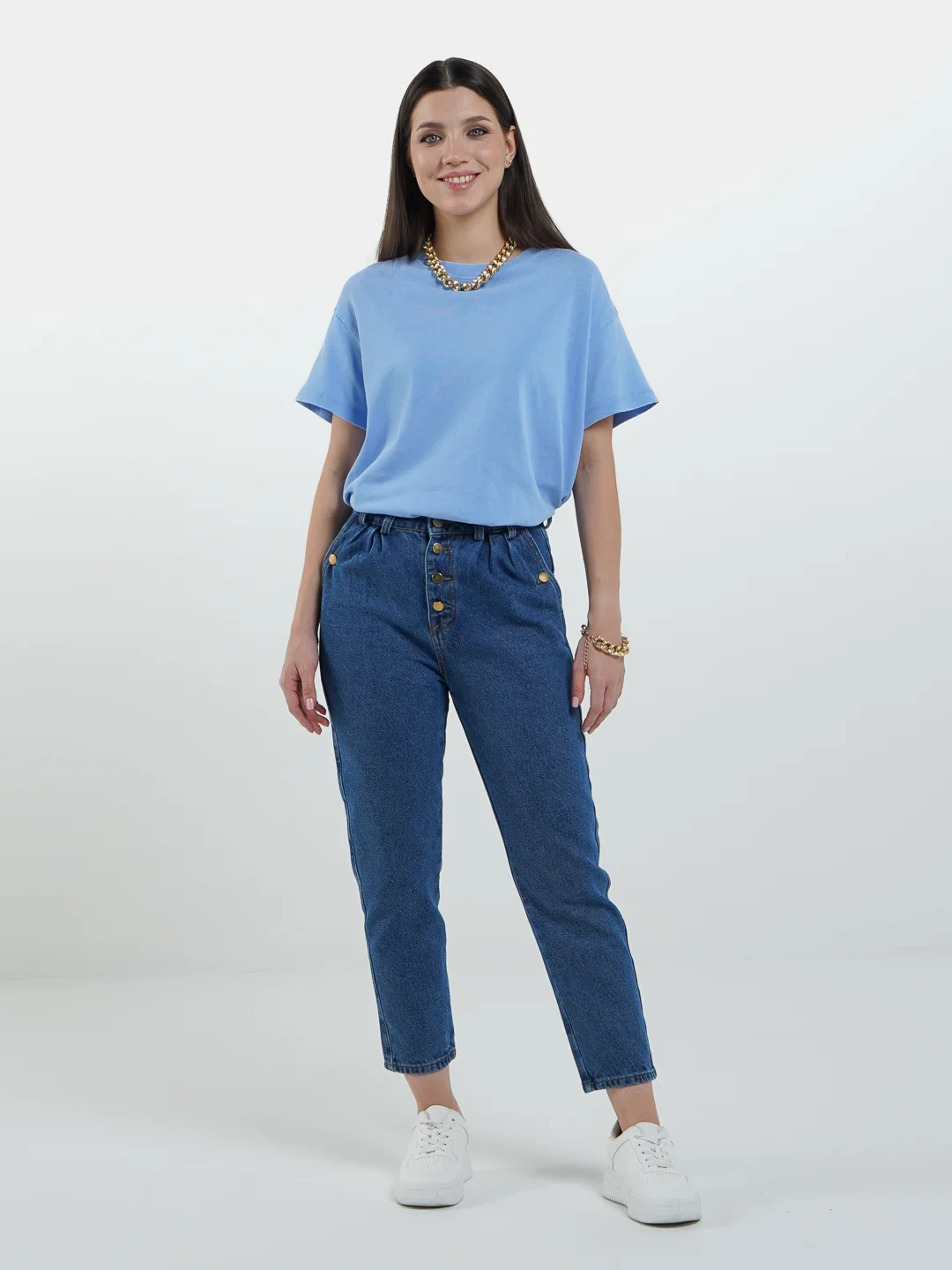 Джинсы женские МОМ с высокой посадкой Denim, джинсы бананы, палаццо