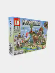 Белый конструктор "Битва в деревне" My World от 356 деталей / Блочный / Minecraft