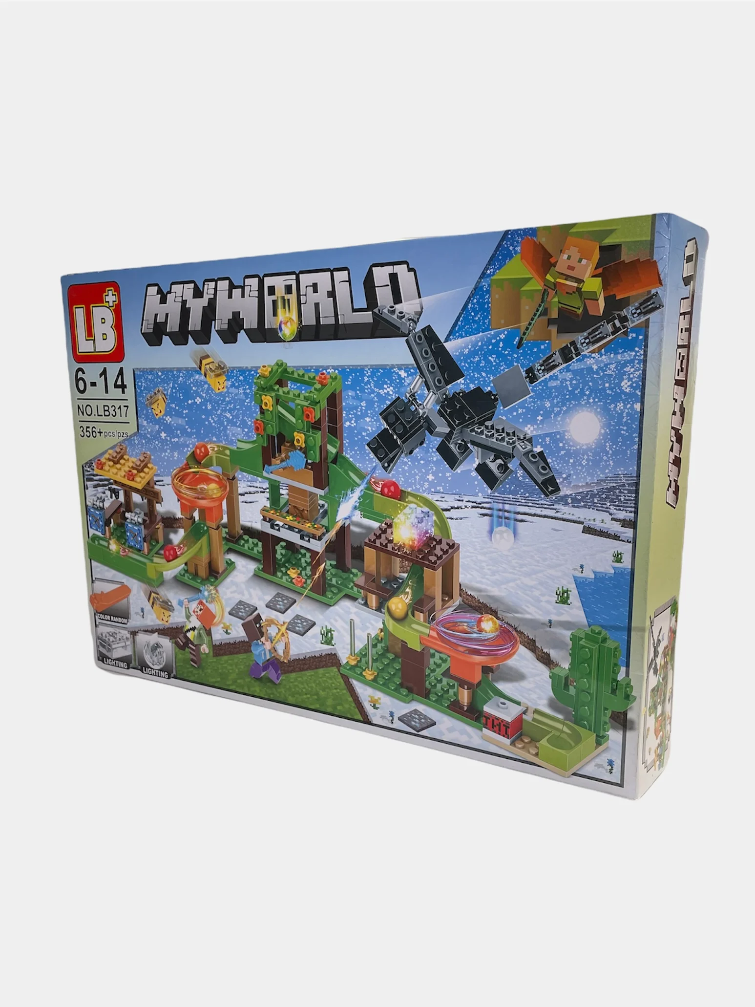 Красный конструктор "Битва в деревне" My World от 356 деталей / Блочный / Minecraft