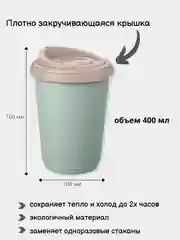 Мятный термостакан, ТЕРМОКРУЖКА 300 И 400 МЛ