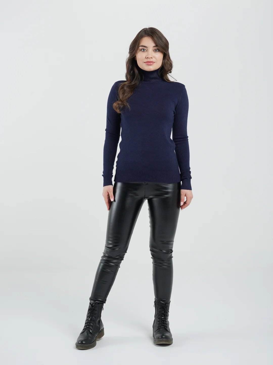 Женские кожаные лосины с начесом (брюки Sport Collection на молнии), сезон весна - осень