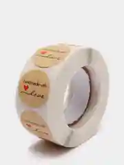 Терракотовый наклейки в рулоне "Hand made with love"