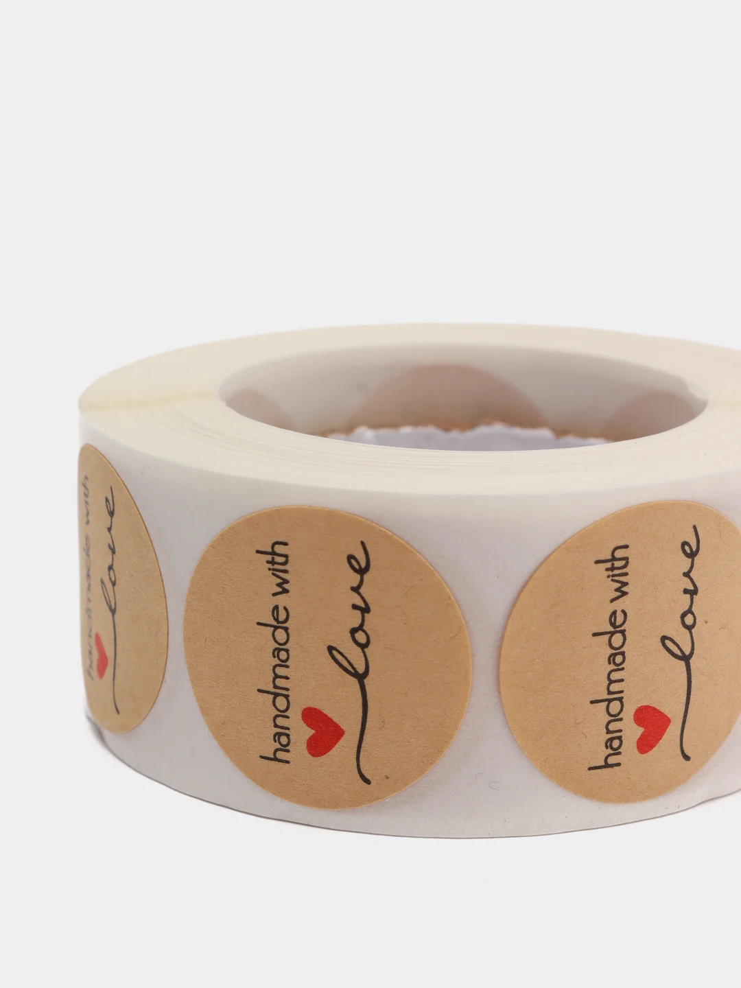 Терракотовый наклейки в рулоне "Hand made with love"
