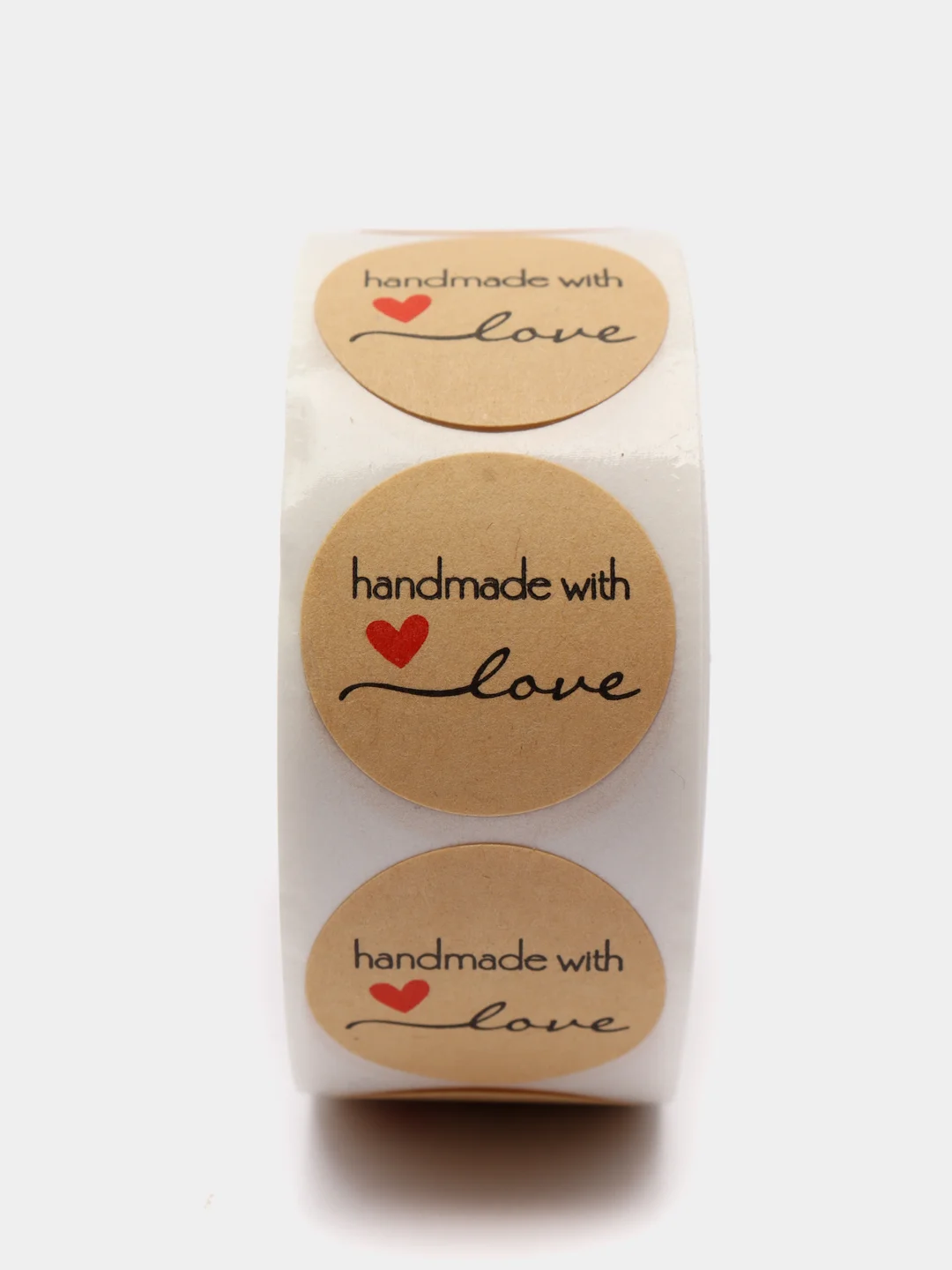 Терракотовый наклейки в рулоне "Hand made with love"