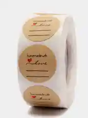 Оливковый наклейки в рулоне "Hand made with love"