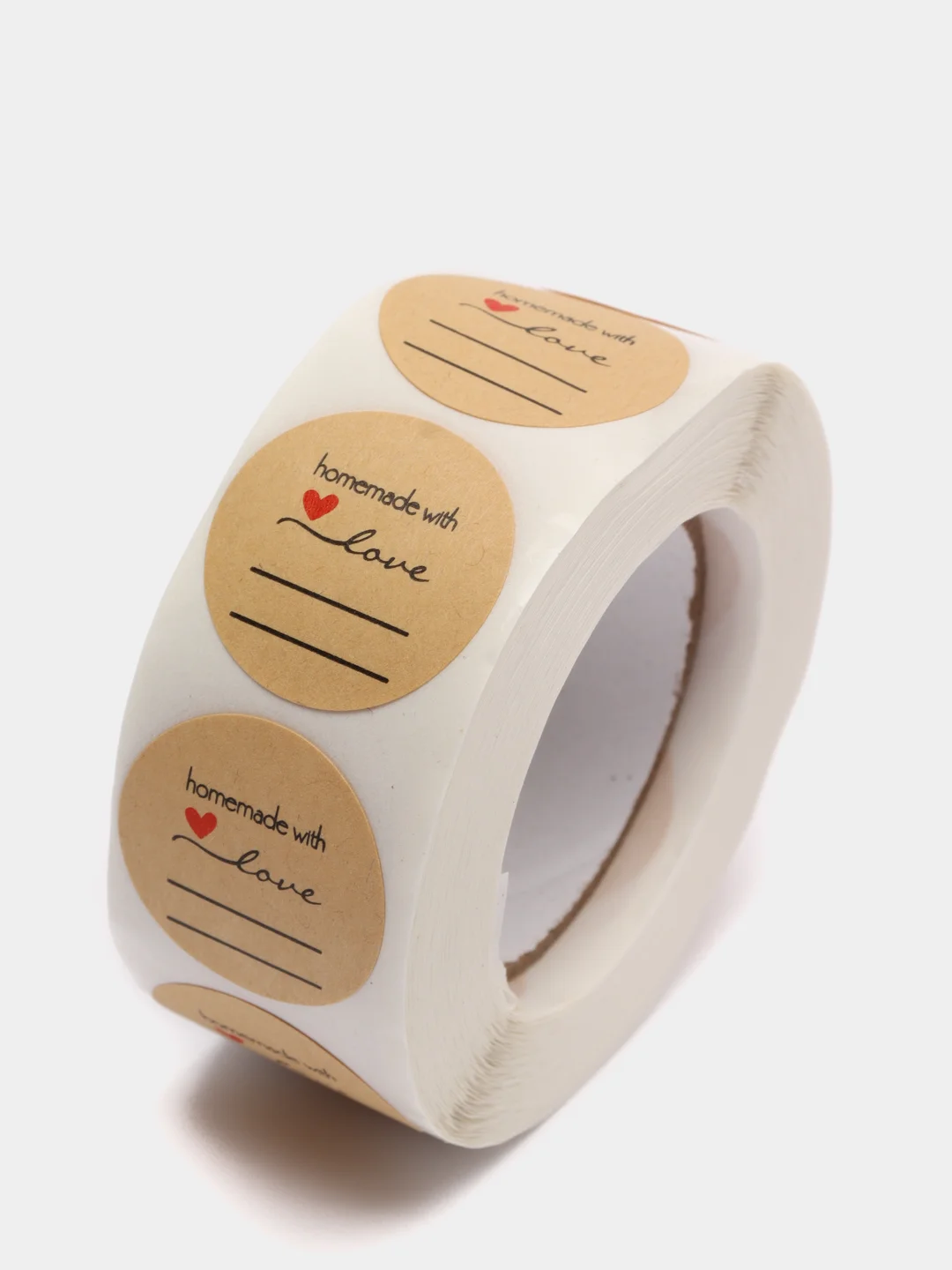 Оливковый наклейки в рулоне "Hand made with love"
