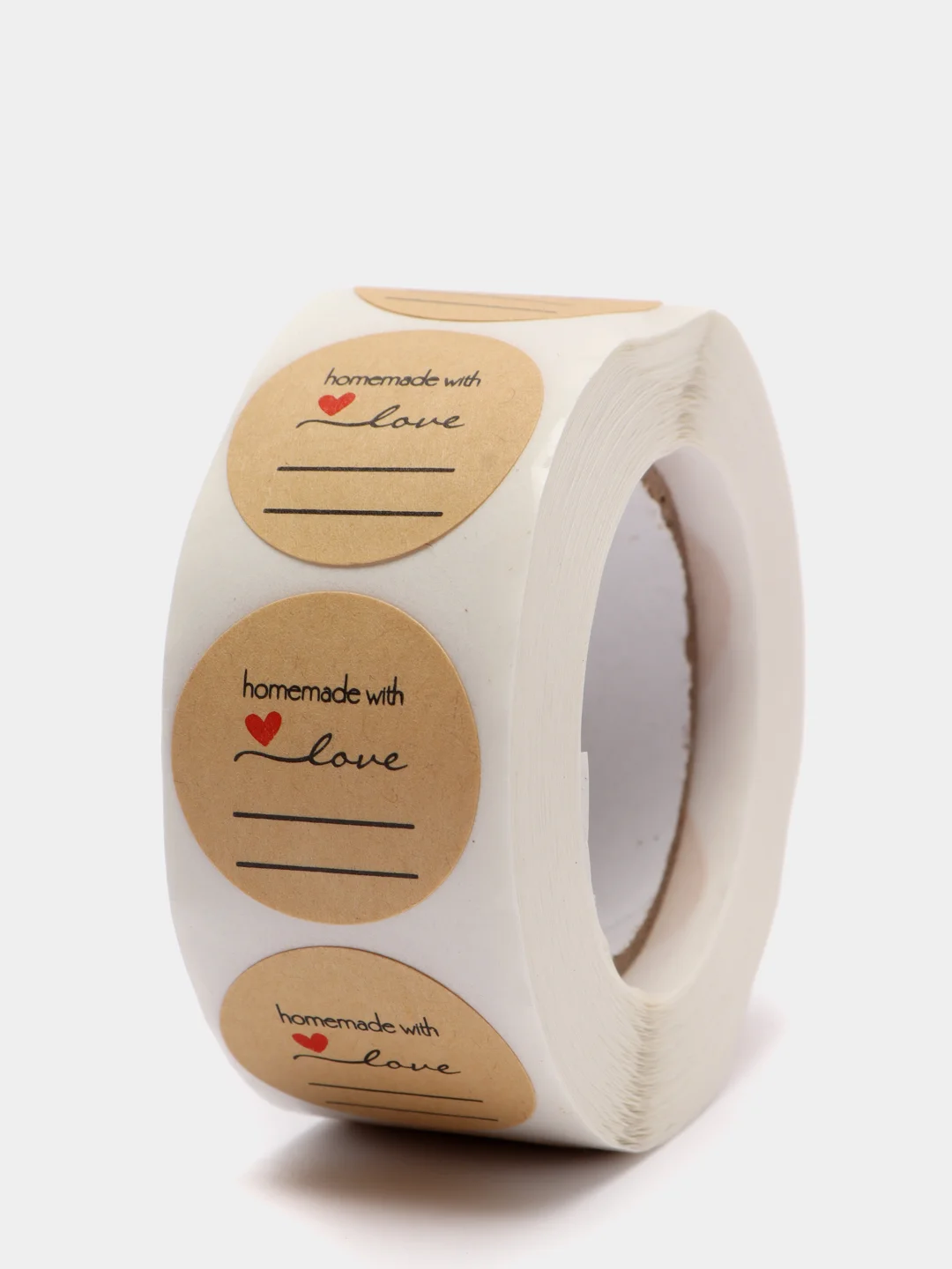 Оливковый наклейки в рулоне "Hand made with love"