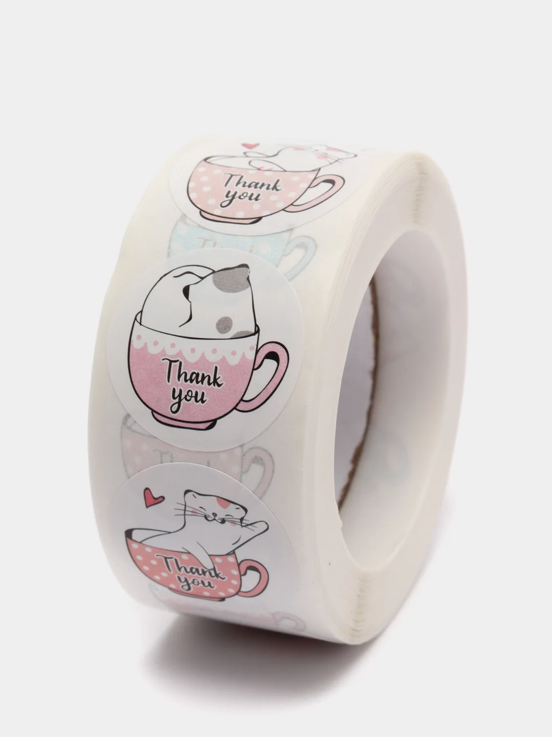 Белый наклейки в рулоне "Thank you"