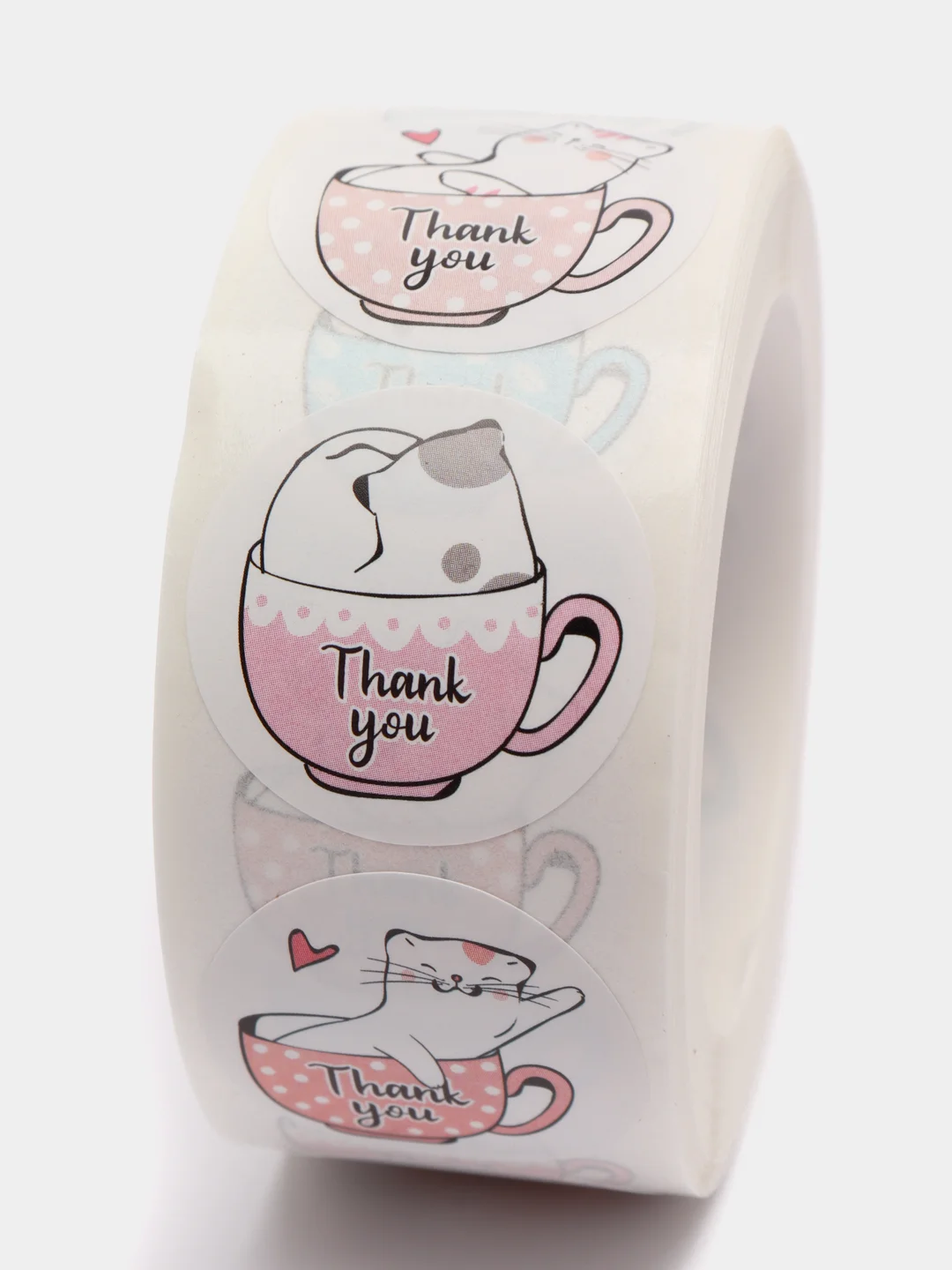 Белый наклейки в рулоне "Thank you"