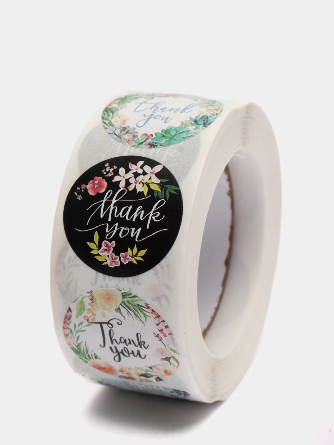 Черный наклейки в рулоне "Thank you"