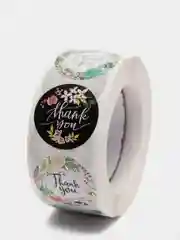 Черный наклейки в рулоне "Thank you"