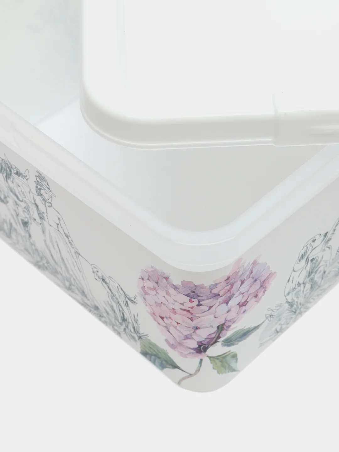 Белый прямоугольная коробка "Toile de jouy"