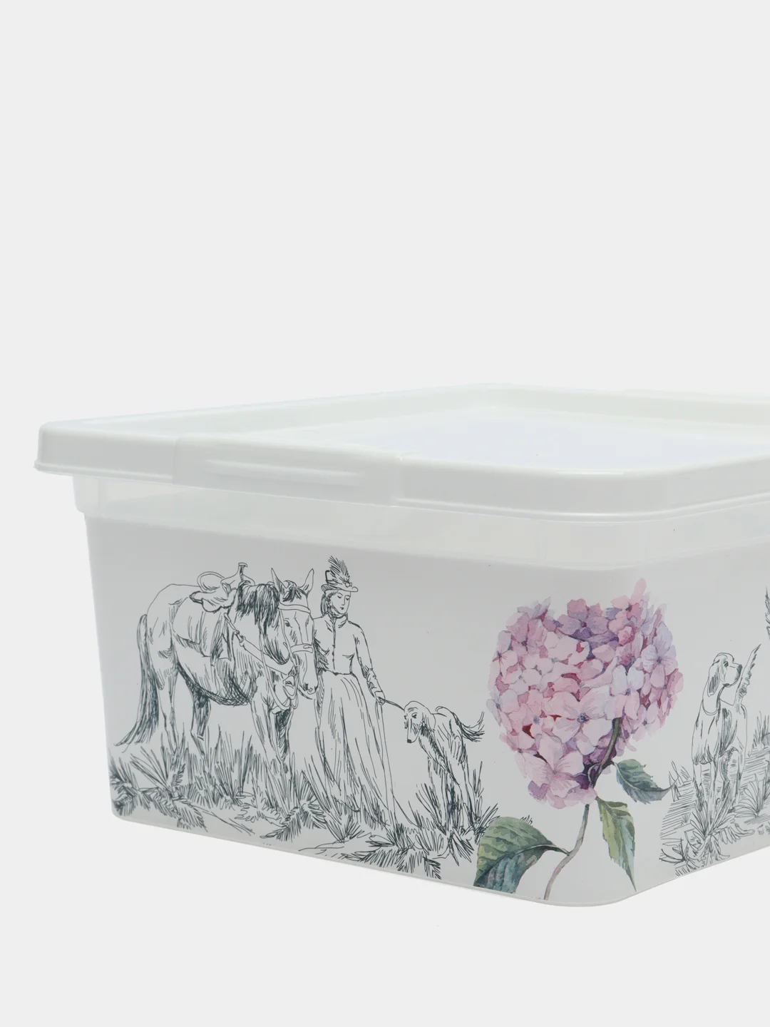 Белый прямоугольная коробка "Toile de jouy"