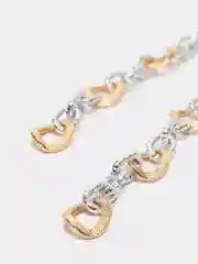 Серебряный серьги комбинированные, цвет серебро/золото