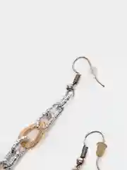 Серебряный серьги комбинированные, цвет серебро/золото