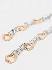 Серебряный серьги комбинированные, цвет серебро/золото