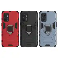 Красный чехол противоударный с кольцом-держателем на Oppo Reno 6 Reno6 (Оппо Рено 6)