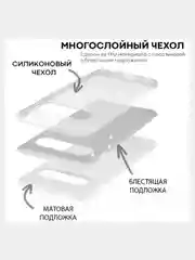 Чехол для Honor Y7 2019 Многослойный с блёстками