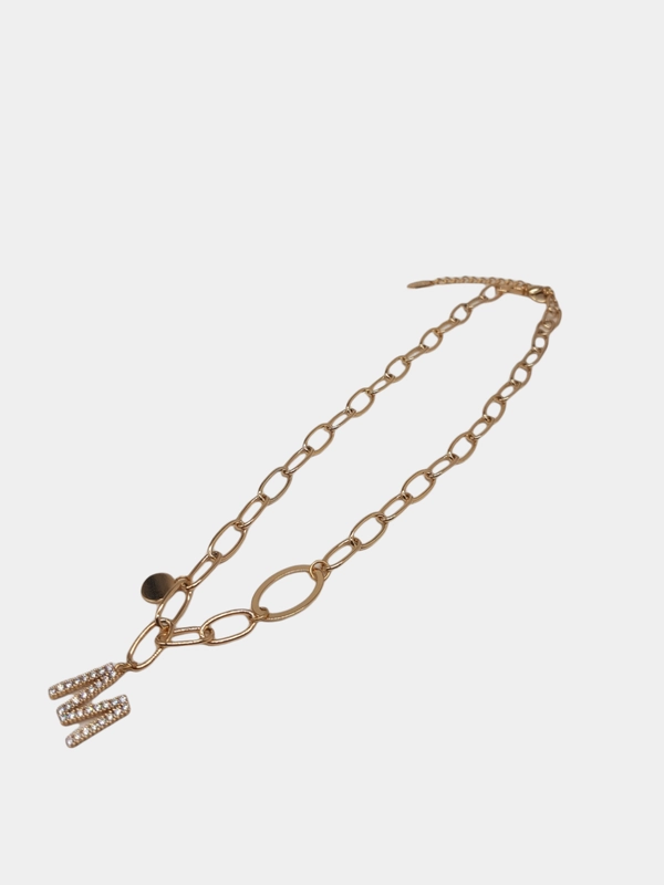 Цепь-браслет 2 в 1 с кулонами, Xuping Jewelry золочение, буква М, стильный браслет