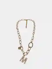 Золотой цепь-браслет 2 в 1 с кулонами, Xuping Jewelry золочение, буква М, стильный браслет