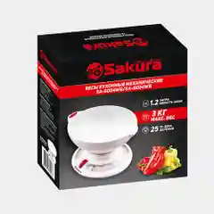Белый весы кухонные Sakura SA-6004WR, 3кг
