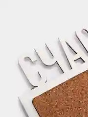 Пробковая доска Счастье, белый, 20 х 19,9 см