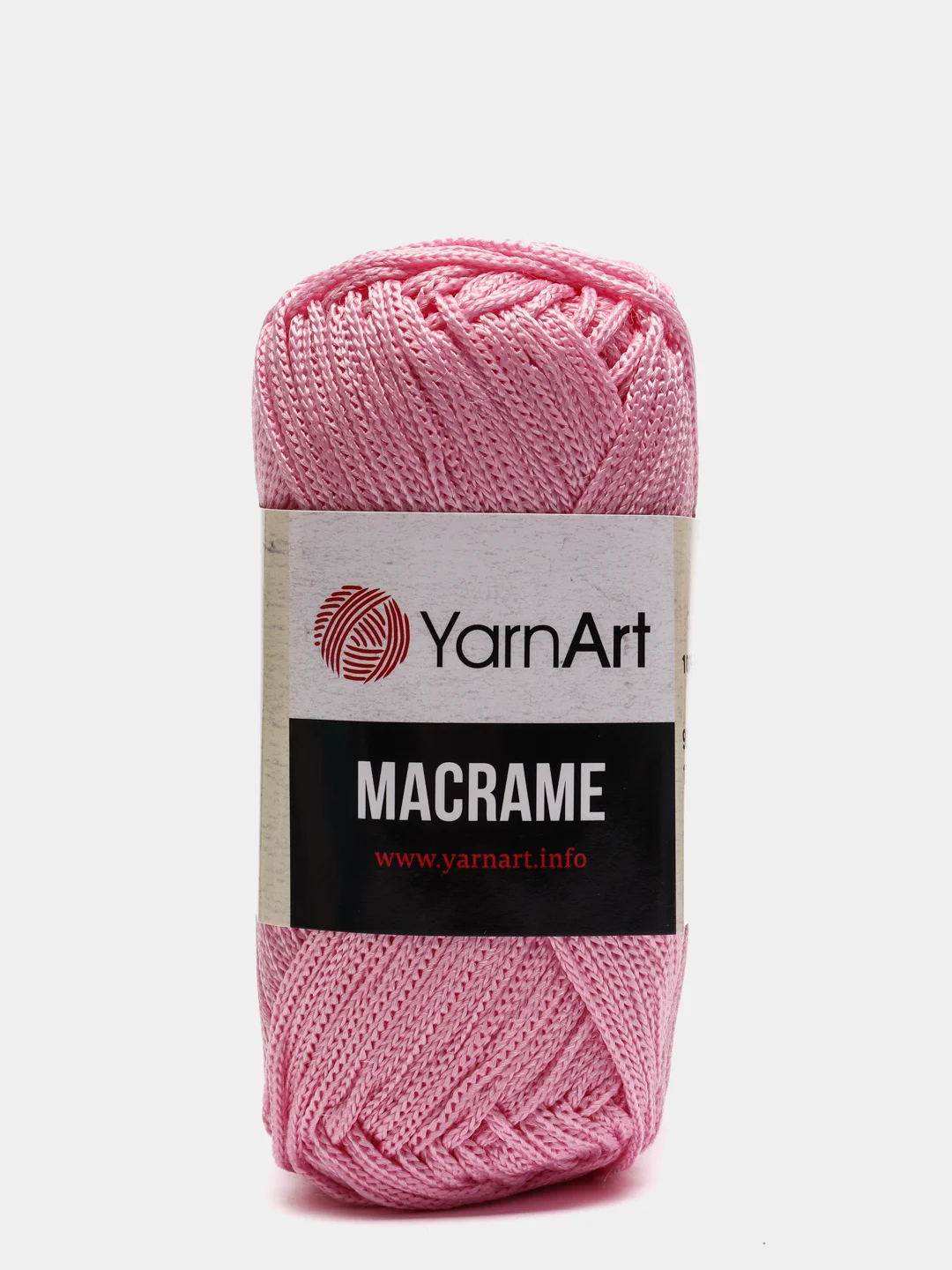 Розовый пряжа YarnArt Macrame, шнур полиэфирный для вязания и макраме, полиэстер, 90 г, 130 м, 2мм
