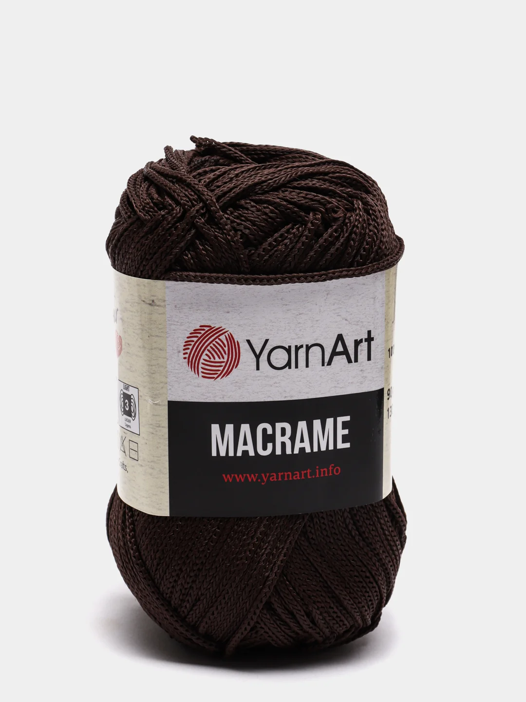 Коричневый пряжа YarnArt Macrame, шнур полиэфирный для вязания и макраме, полиэстер, 90 г, 130 м, 2мм