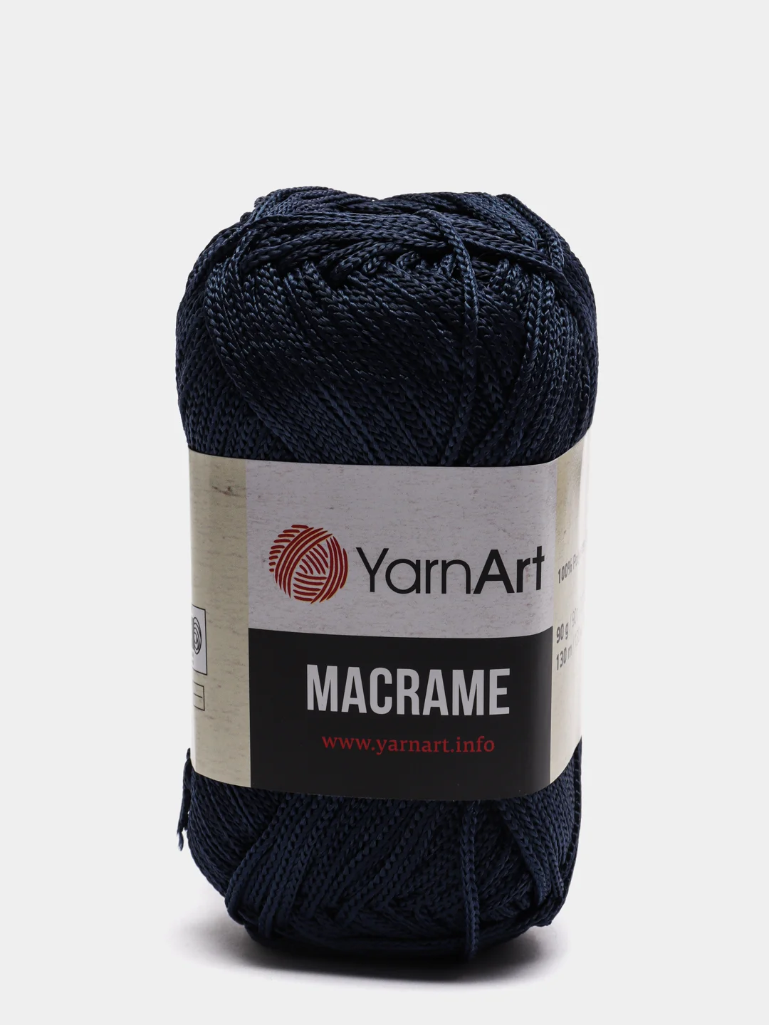 Темно-синий пряжа YarnArt Macrame, шнур полиэфирный для вязания и макраме, полиэстер, 90 г, 130 м, 2мм