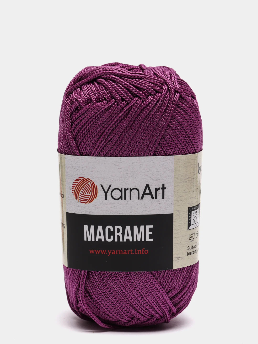 Пурпурный пряжа YarnArt Macrame, шнур полиэфирный для вязания и макраме, полиэстер, 90 г, 130 м, 2мм