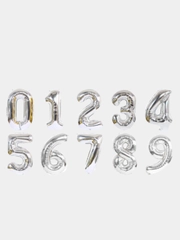 Шар фольгированный "Цифра", 98-115 см, серебряный