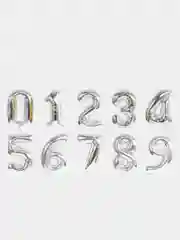 Шар фольгированный "Цифра", 98-115 см, серебряный