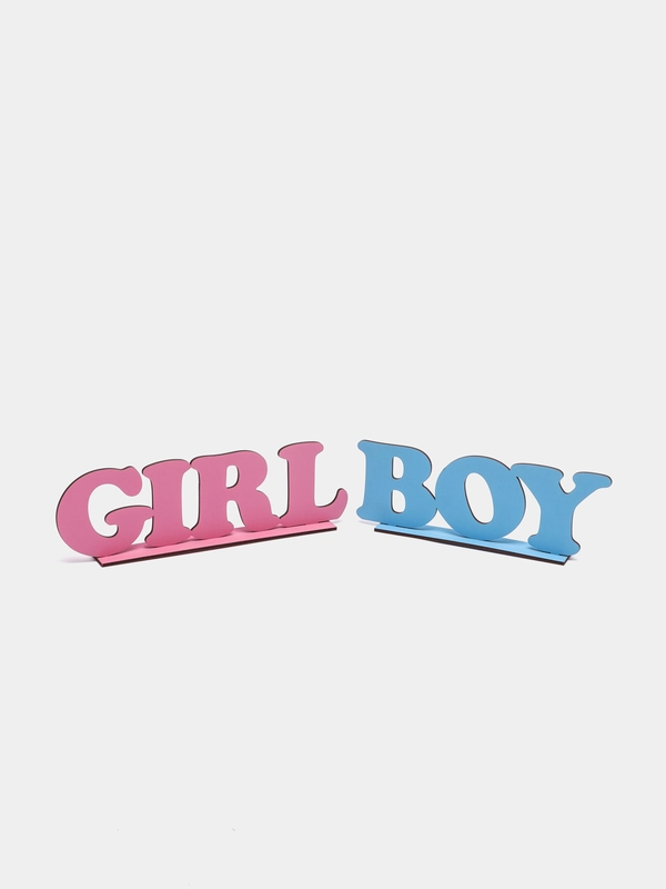 Надписи "Boy" и "Girl" для гендер пати gender party, мальчик или девочка