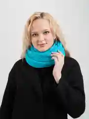 Небесно-голубой капор женский "Алексия", вязаный шарф, платок, шапка